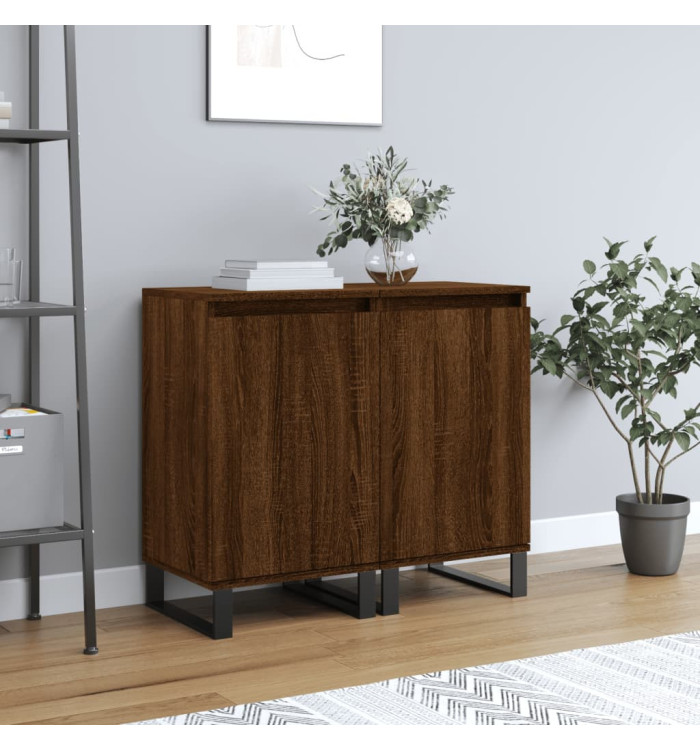Buffets 2 pcs chêne marron 40x35x70 cm bois d'ingénierie | Mobilier & Déco
