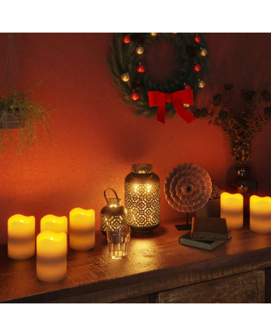 Bougies à LED sans flamme 24 pcs avec télécommande Blanc chaud | Mobilier & Déco