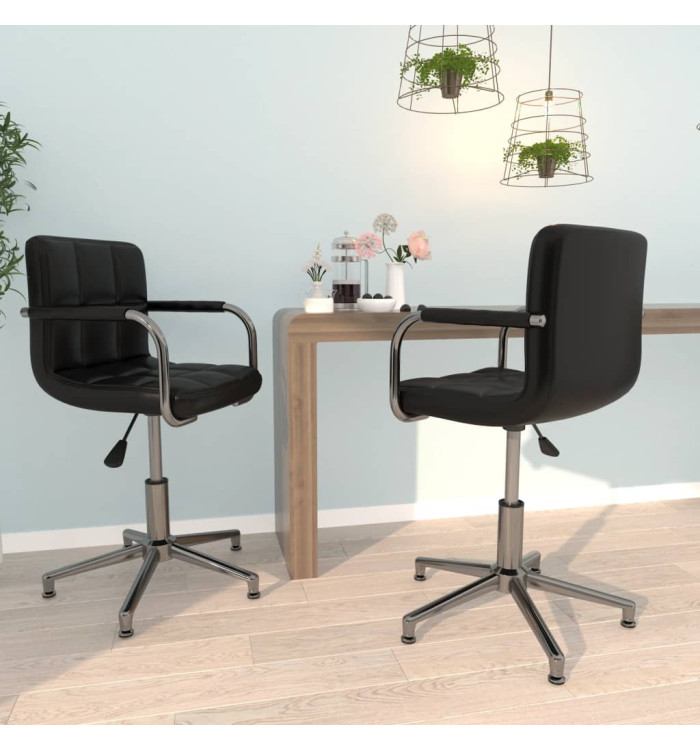 Chaises à manger pivotantes lot de 2 Noir Similicuir | Mobilier & Déco