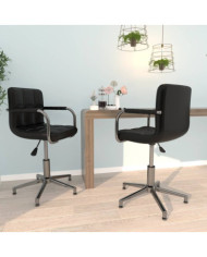 Chaises à manger pivotantes lot de 2 Noir Similicuir | Mobilier & Déco