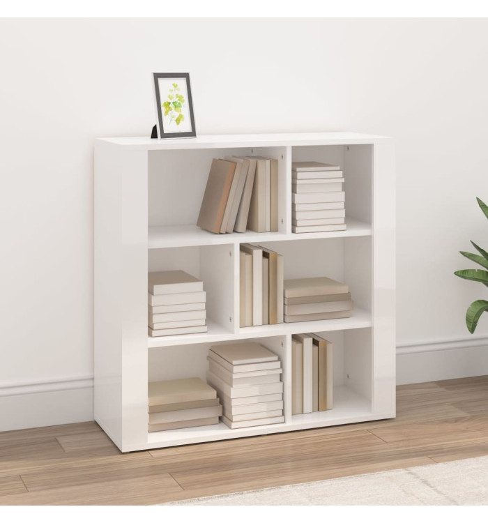 Buffet Blanc brillant 80x30x80 cm Bois d'ingénierie | Mobilier & Déco
