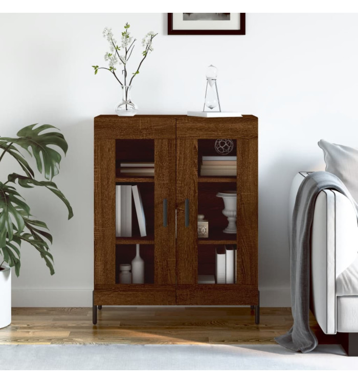 Buffet chêne marron 69,5x34x90 cm bois d'ingénierie | Mobilier & Déco
