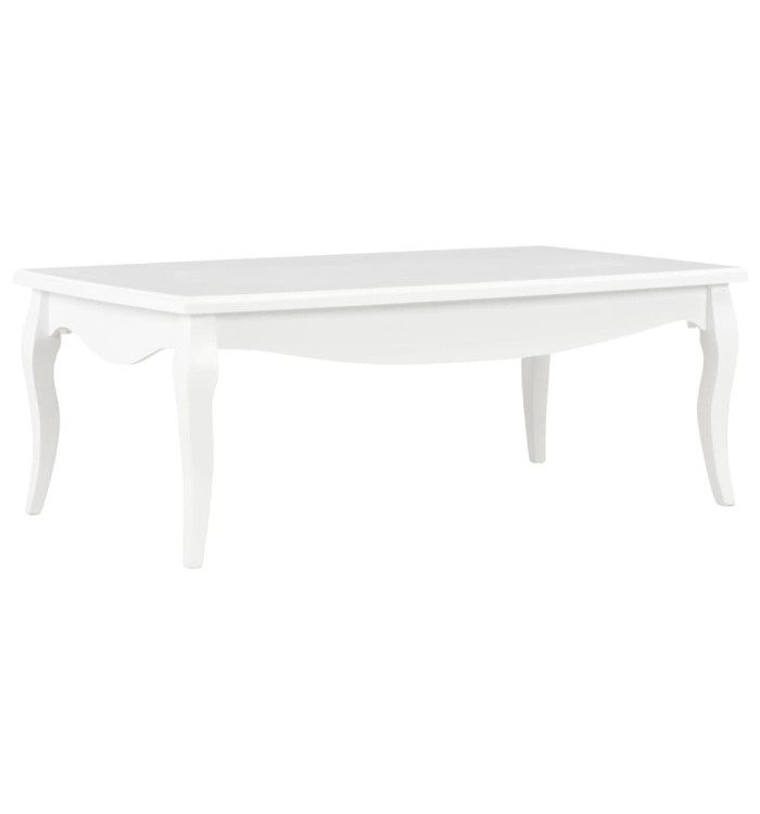 Table basse Blanc 110x60x40 cm Bois de pin massif | Mobilier & Déco