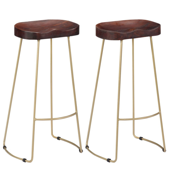 Tabourets de bar Gavin lot de 2 bois de manguier massif | Mobilier & Déco