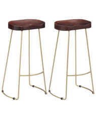 Tabourets de bar Gavin lot de 2 bois de manguier massif | Mobilier & Déco