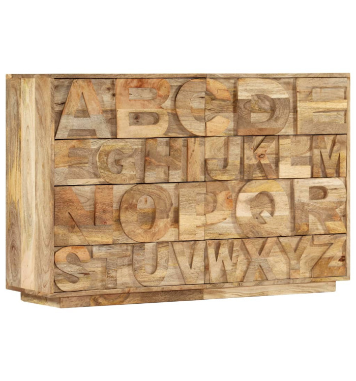 Meuble alphabétique avec 6 tiroirs 120x35x79 cm Manguier massif | Mobilier & Déco