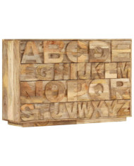 Meuble alphabétique avec 6 tiroirs 120x35x79 cm Manguier massif | Mobilier & Déco