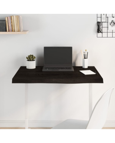 Dessus de bureau marron foncé 100x40x2 cm bois chêne traité | Mobilier & Déco