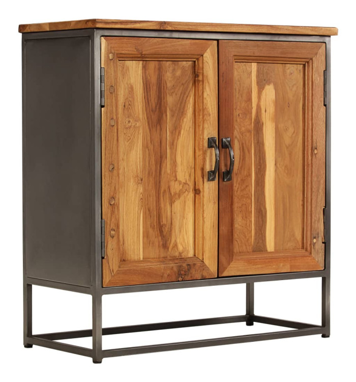 Buffet Teck recyclé et acier 65x30x70 cm | Mobilier & Déco