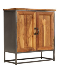 Buffet Teck recyclé et acier 65x30x70 cm | Mobilier & Déco