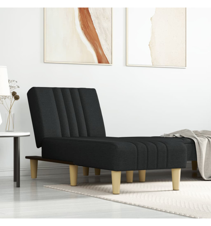 Chaise longue noir tissu | Mobilier & Déco