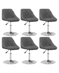 Chaises pivotantes à manger lot de 6 Gris foncé Velours | Mobilier & Déco