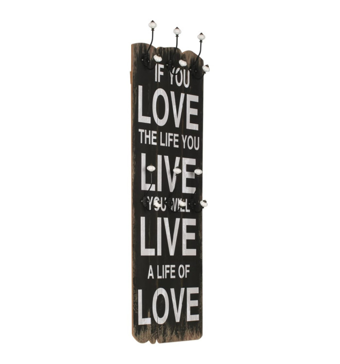 Porte-manteau mural avec 6 crochets 120 x 40 cm LOVE LIVE | Mobilier & Déco