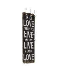 Porte-manteau mural avec 6 crochets 120 x 40 cm LOVE LIVE | Mobilier & Déco