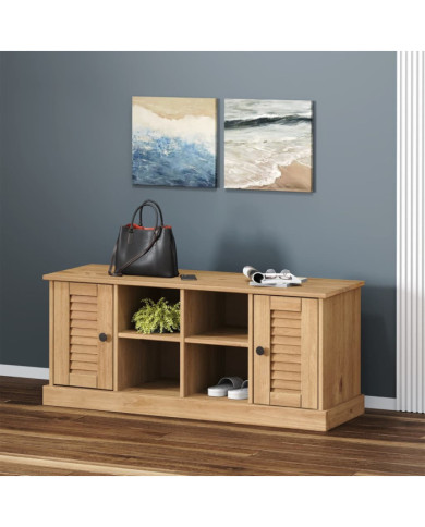 Banc à chaussures VIGO 106x35x45 cm bois massif de pin | Mobilier & Déco