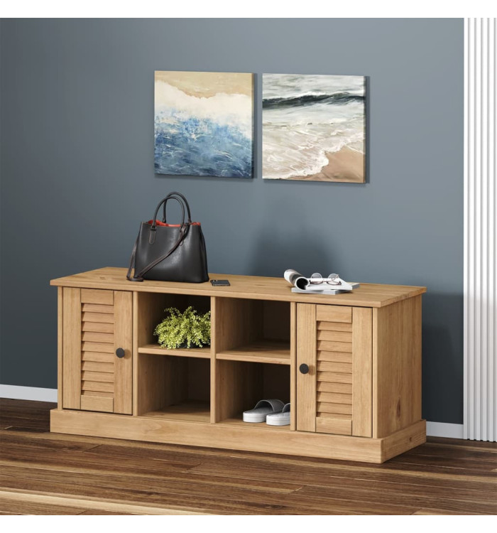 Banc à chaussures VIGO 106x35x45 cm bois massif de pin | Mobilier & Déco