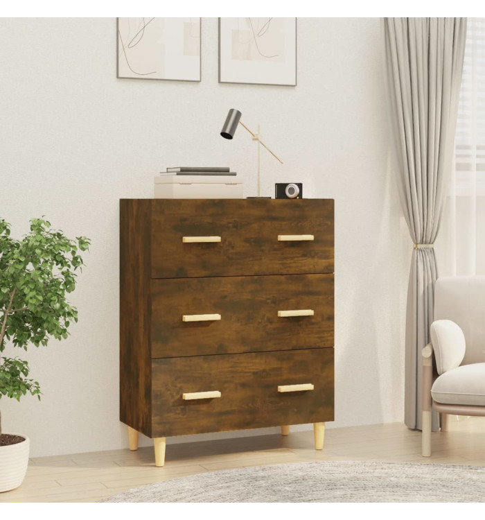 Buffet Chêne fumé 70x34x90 cm Bois d'ingénierie | Mobilier & Déco