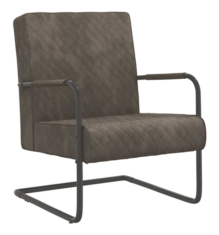 Chaise cantilever Gris clair Velours | Mobilier & Déco