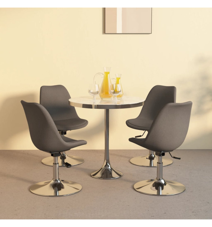 Chaises pivotantes à manger lot de 4 Gris foncé Tissu | Mobilier & Déco
