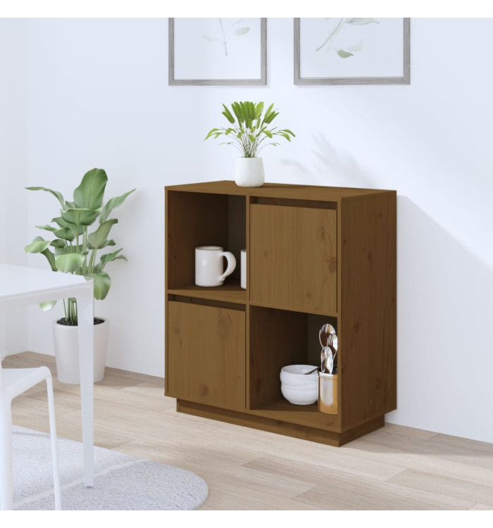 Buffet marron miel 74x35x80 cm bois massif de pin | Mobilier & Déco