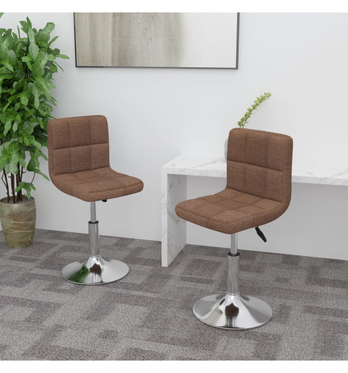Chaises pivotantes à manger lot de 2 marron tissu | Mobilier & Déco