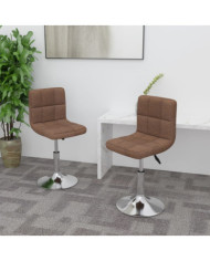 Chaises pivotantes à manger lot de 2 marron tissu | Mobilier & Déco