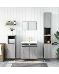 Armoire de bain sonoma gris 58x33x60 cm bois d'ingénierie | Mobilier & Déco