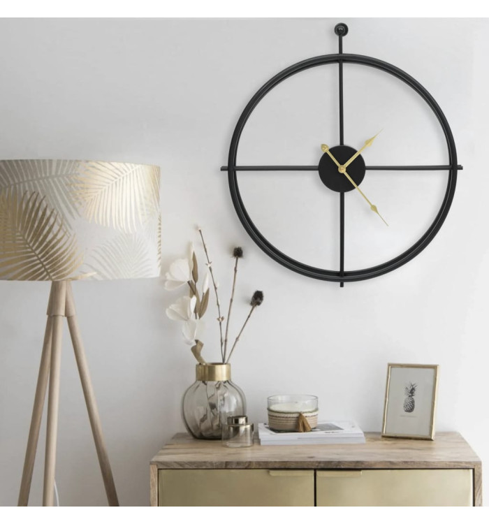 Horloge murale Noir 52 cm Fer | Mobilier & Déco