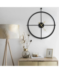 Horloge murale Noir 52 cm Fer | Mobilier & Déco