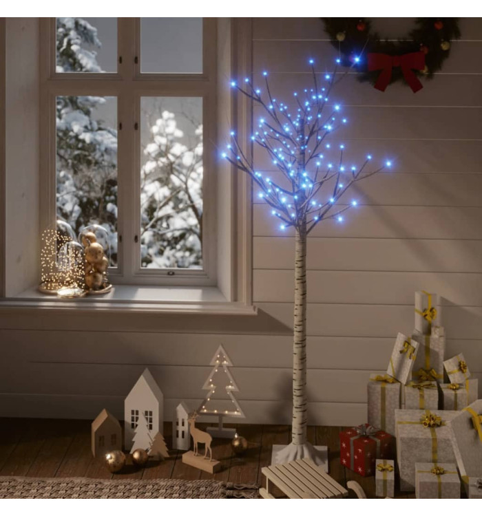 Sapin de Noël 140 LED bleues Saule 1,5 m Int/Ext | Mobilier & Déco