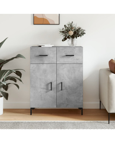Buffet gris béton 69,5x34x90 cm bois d'ingénierie | Mobilier & Déco