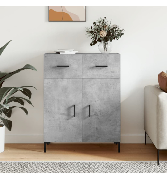 Buffet gris béton 69,5x34x90 cm bois d'ingénierie | Mobilier & Déco
