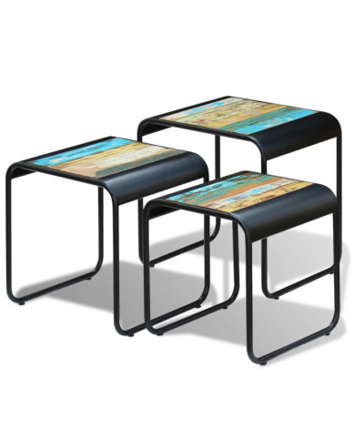 Tables gigognes 3 pcs Bois de récupération massif | Mobilier & Déco