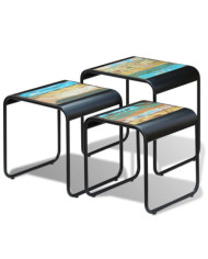 Tables gigognes 3 pcs Bois de récupération massif | Mobilier & Déco