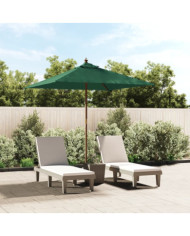 Parasol de jardin avec mât en bois vert 198x198x231 cm | Mobilier & Déco