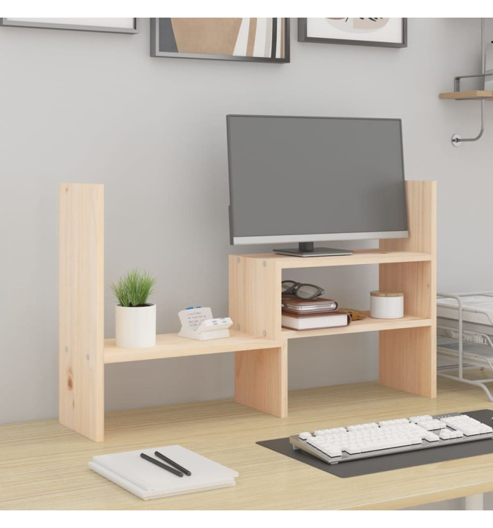 Support pour moniteur (39-72)x17x43 cm Bois de pin solide | Mobilier & Déco