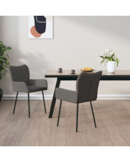 Chaises à manger lot de 2 gris foncé tissu | Mobilier & Déco