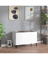 Armoire à disques blanc brillant 74,5x38x48cm bois d'ingénierie | Mobilier & Déco