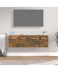 Armoires murales 2pcs Chêne fumé 60x36,5x35cm Bois d'ingénierie | Mobilier & Déco