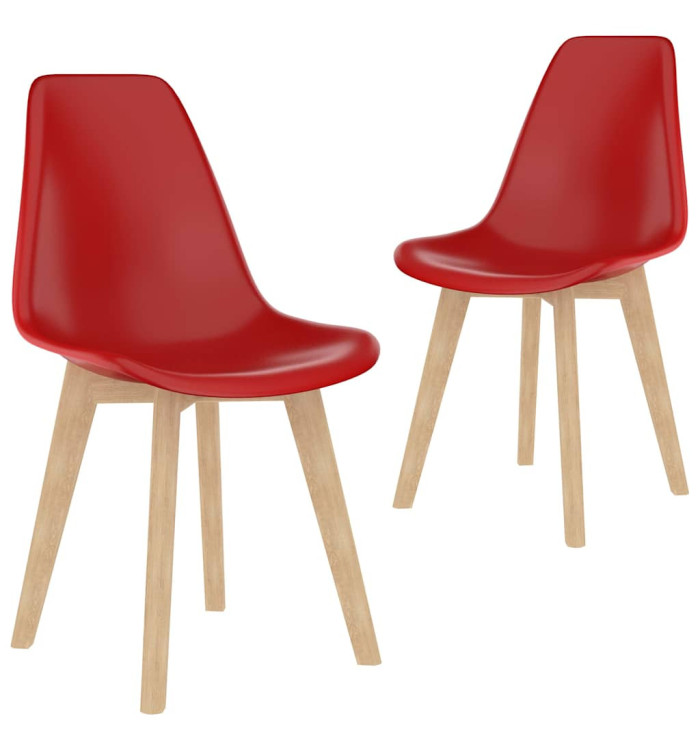 Chaises à manger lot de 2 rouge plastique | Mobilier & Déco