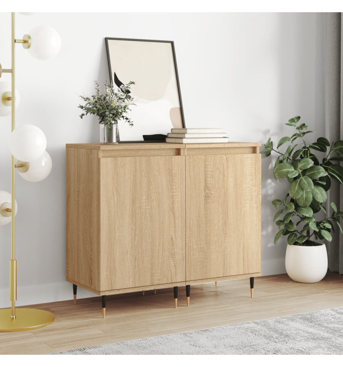 Buffets 2 pcs chêne sonoma 40x35x70 cm bois d'ingénierie | Mobilier & Déco