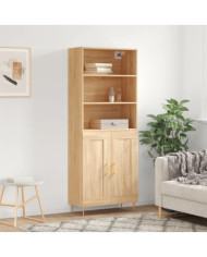 Buffet haut Chêne sonoma 69,5x34x180 cm Bois d'ingénierie | Mobilier & Déco