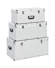 Boîtes de rangement 3 pcs Argenté Aluminium | Mobilier & Déco