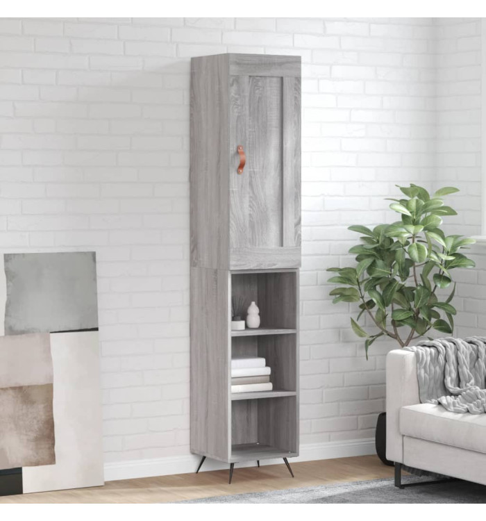 Buffet haut Sonoma gris 34,5x34x180 cm Bois d'ingénierie | Mobilier & Déco