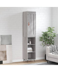 Buffet haut Sonoma gris 34,5x34x180 cm Bois d'ingénierie | Mobilier & Déco