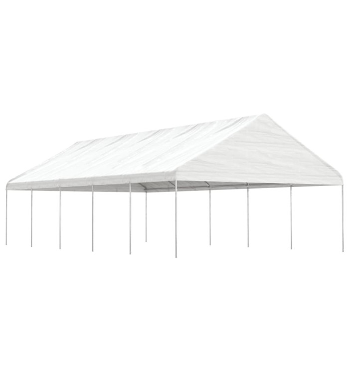 Belvédère avec toit blanc 11,15x5,88x3,75 m polyéthylène | Mobilier & Déco