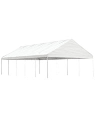 Belvédère avec toit blanc 11,15x5,88x3,75 m polyéthylène | Mobilier & Déco