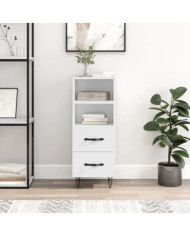 Buffet Blanc brillant 34,5x34x90 cm Bois d'ingénierie | Mobilier & Déco