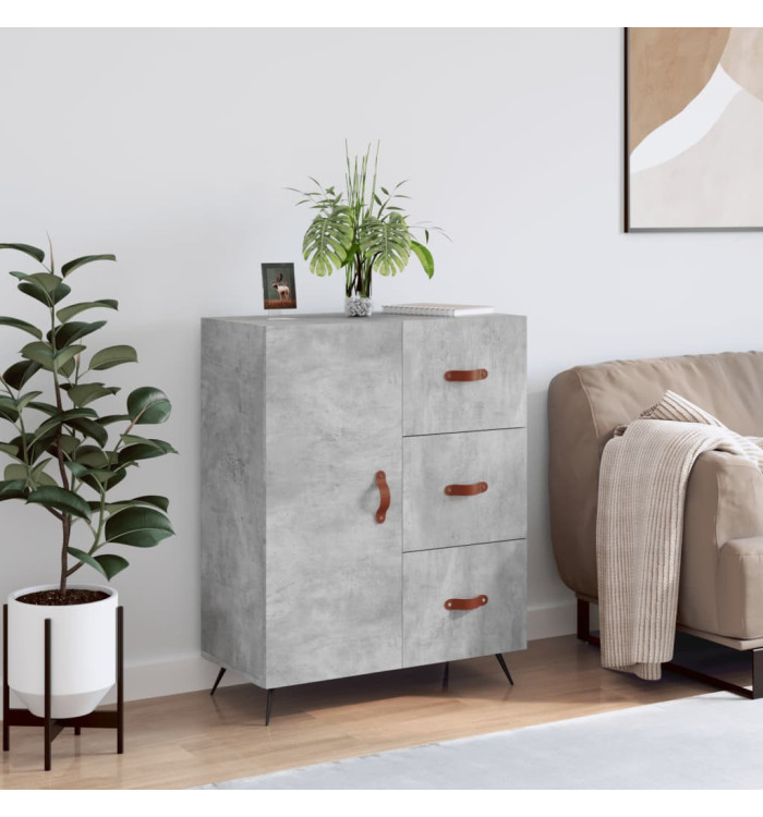 Buffet gris béton 69,5x34x90 cm bois d'ingénierie | Mobilier & Déco