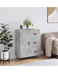 Buffet gris béton 69,5x34x90 cm bois d'ingénierie | Mobilier & Déco